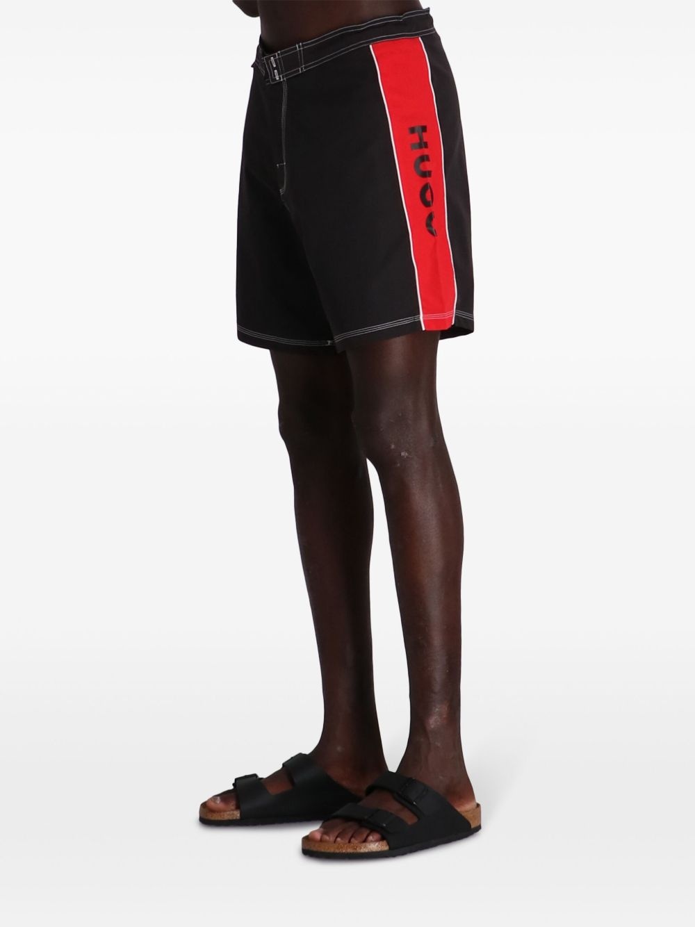 logo-tape swim shorts - 4