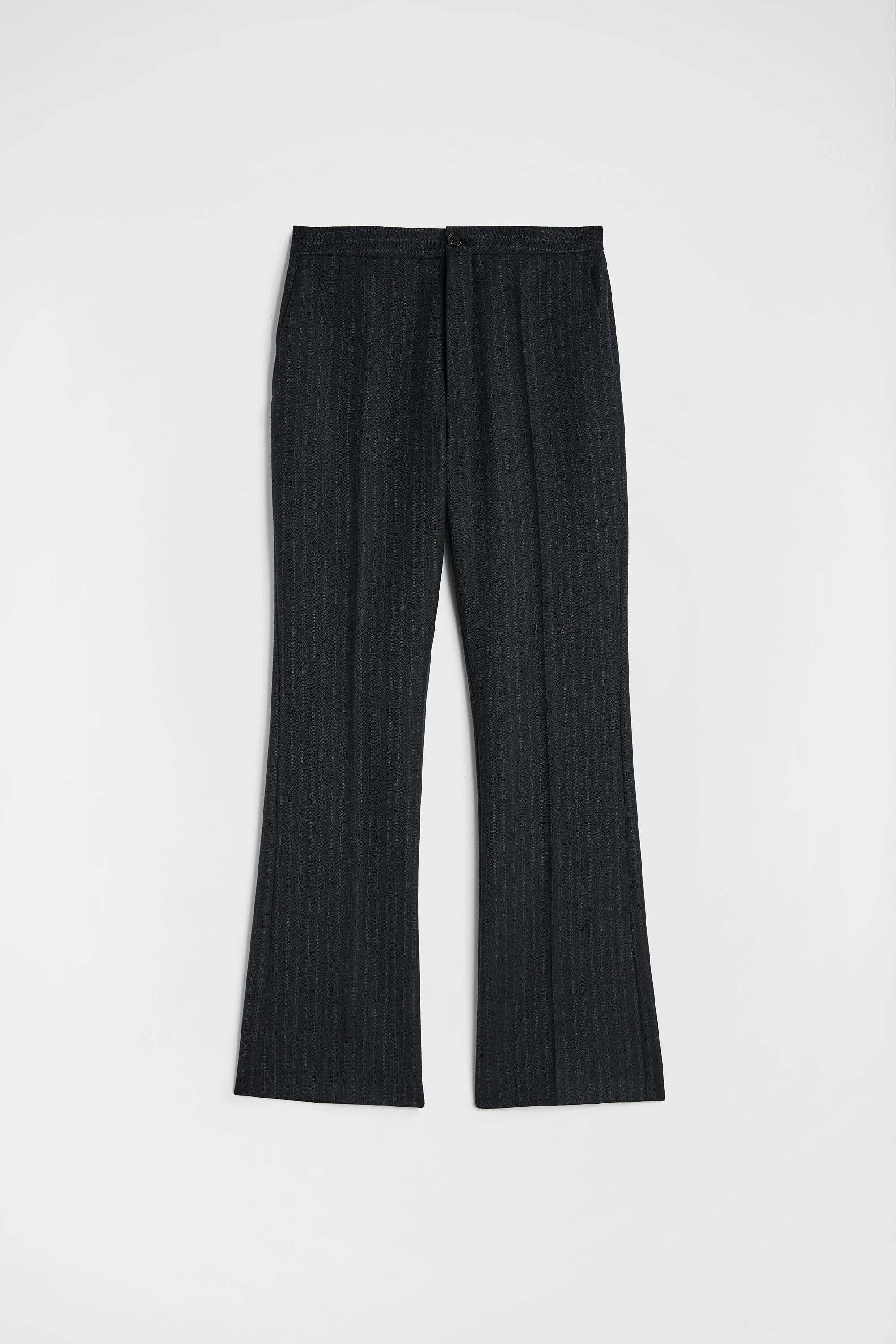 Wool Pinstripe Tailored Trousers - 1