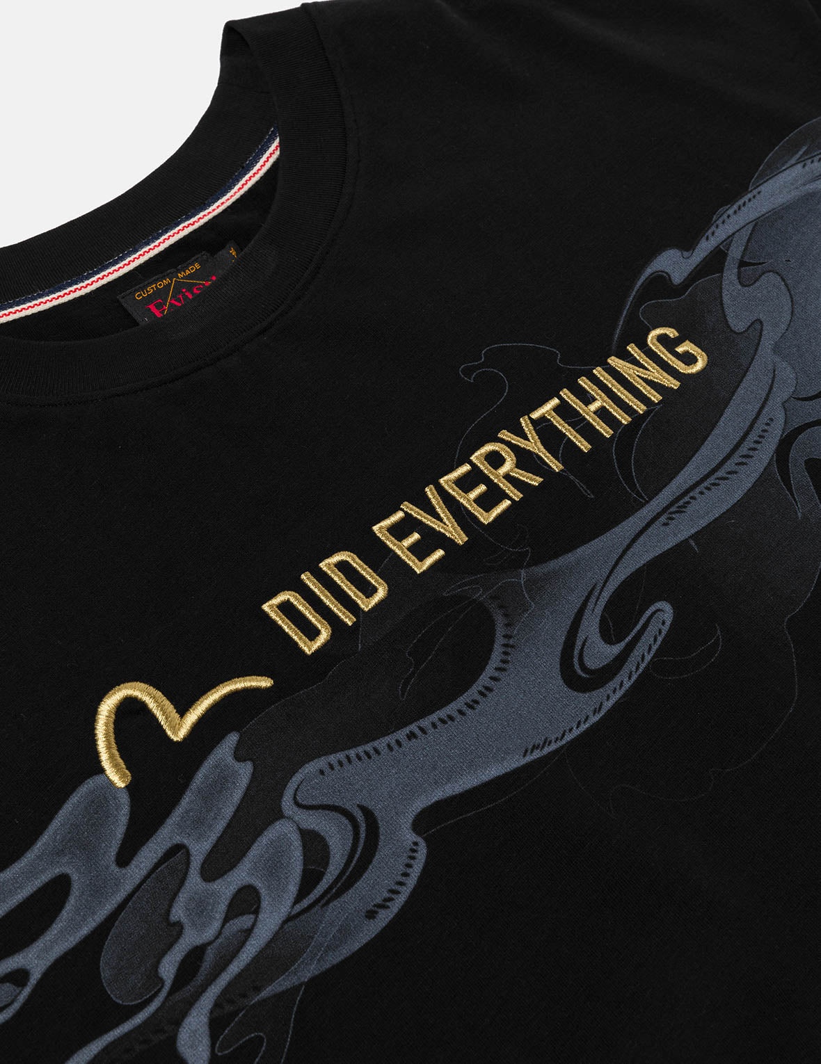 Cloud Print and Logo Sashiko Embroidery Relax Fit T-shirt - 3