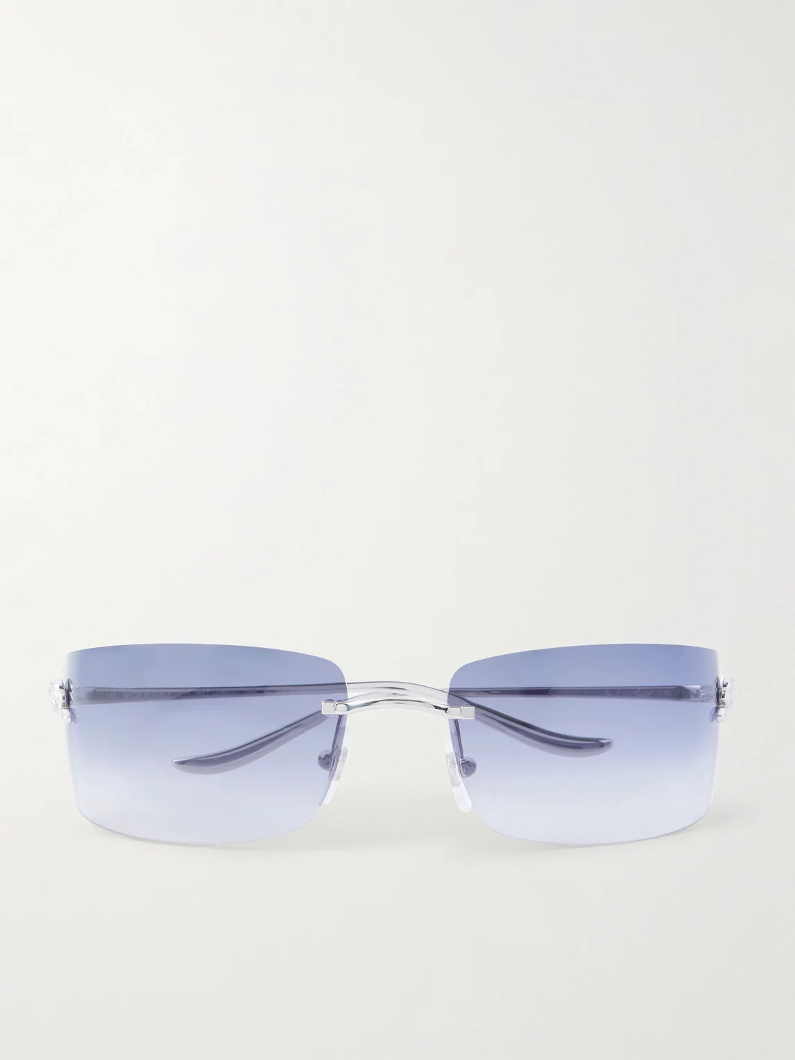 Rimless Square-Frame Silver-Tone Sunglasses - 1