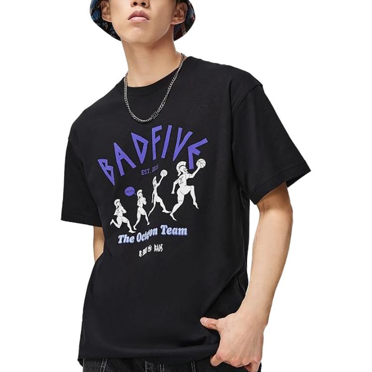 Li-Ning x Anti-Wu BADFIVE Casual Graphic Print Tee 'Black Purple' AHST301-2 - 5