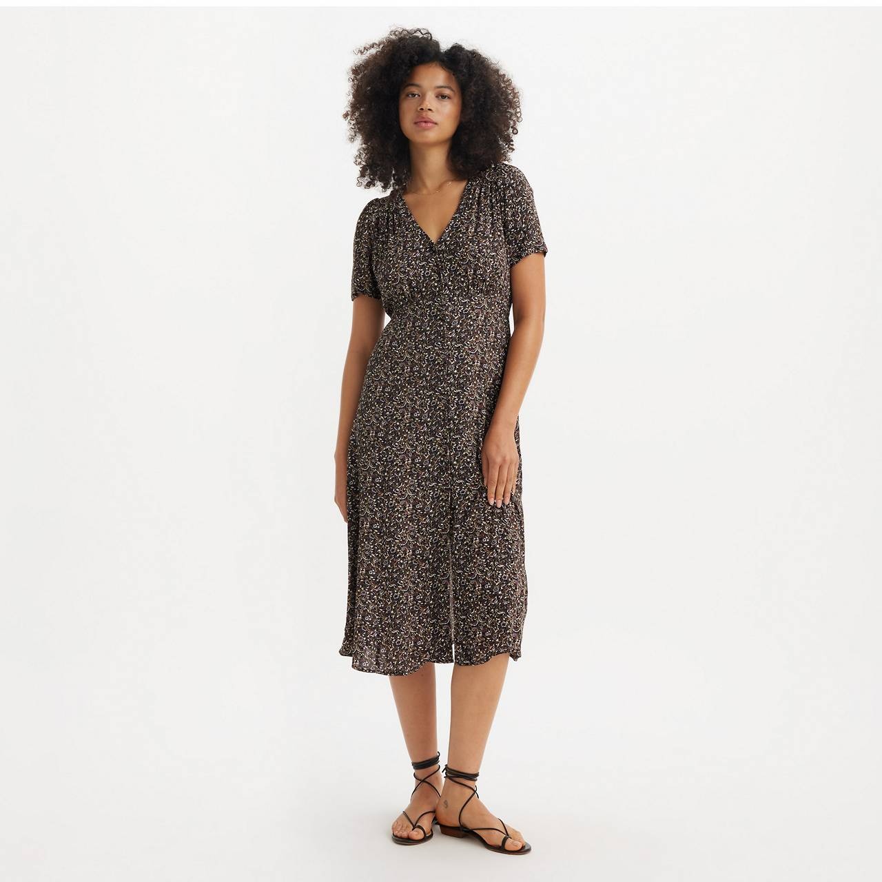 SARINA SHORT SLEEVE MIDI DRESS - 2