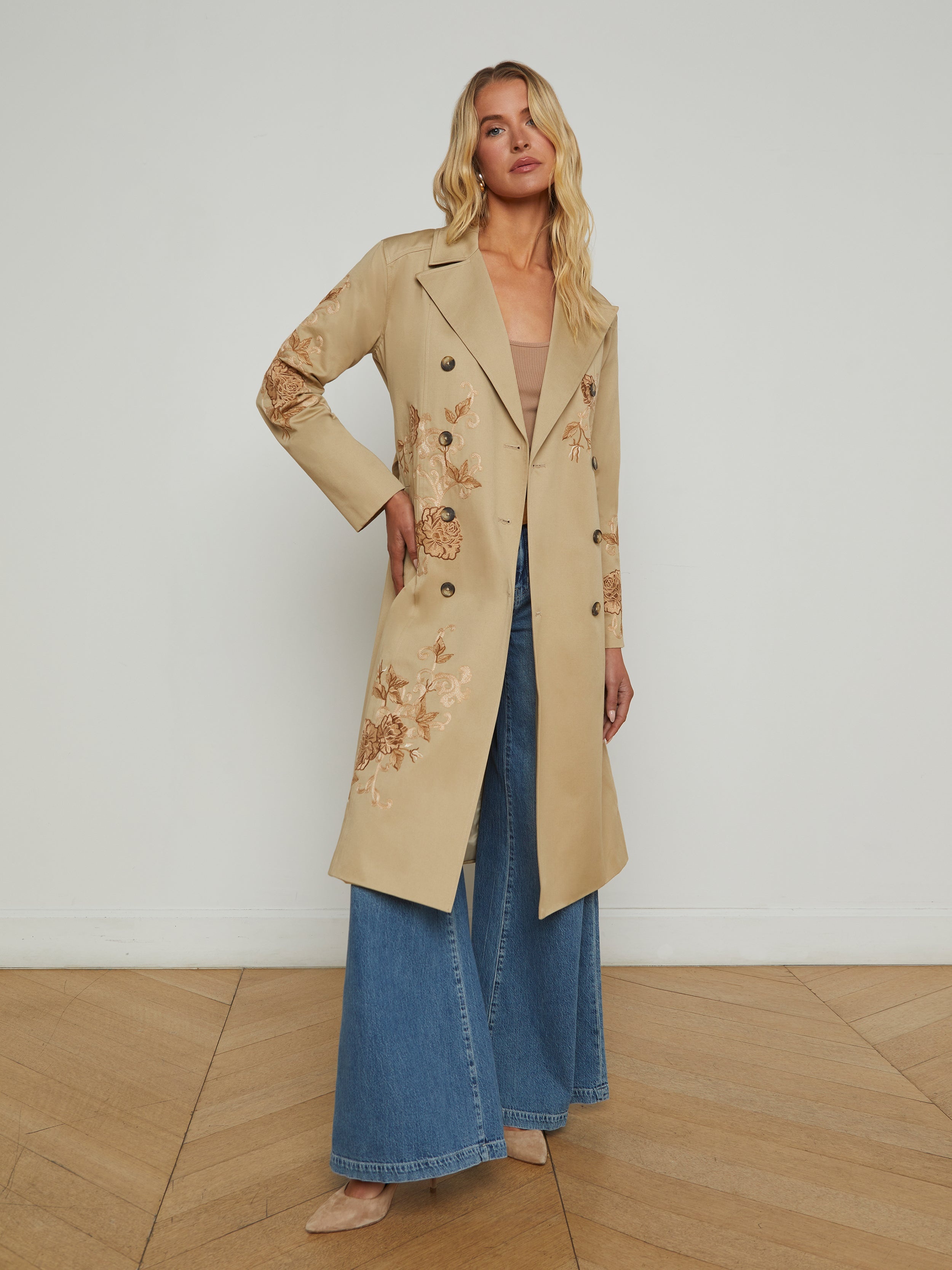 Venus Embroidered Trench Coat - 2