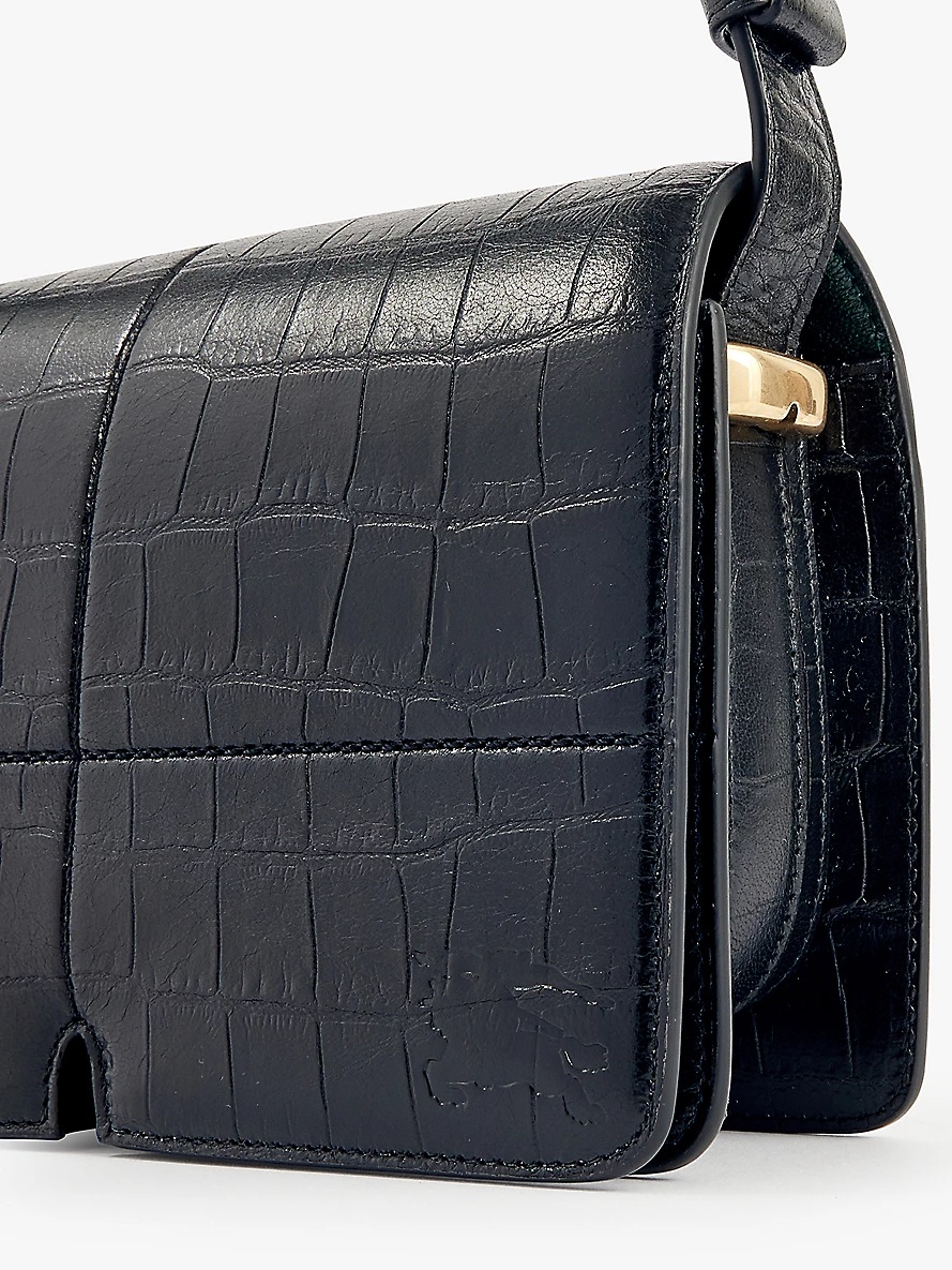 Snip croc-effect leather shoulder bag - 3