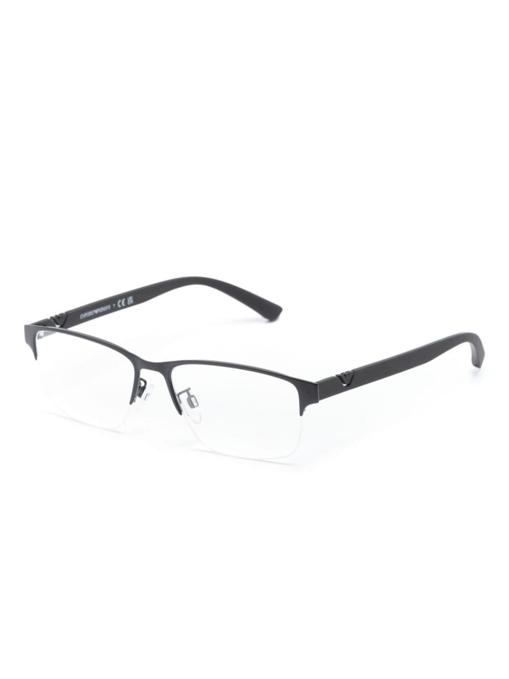 logo-engraved rectangle-frame glasses - 2