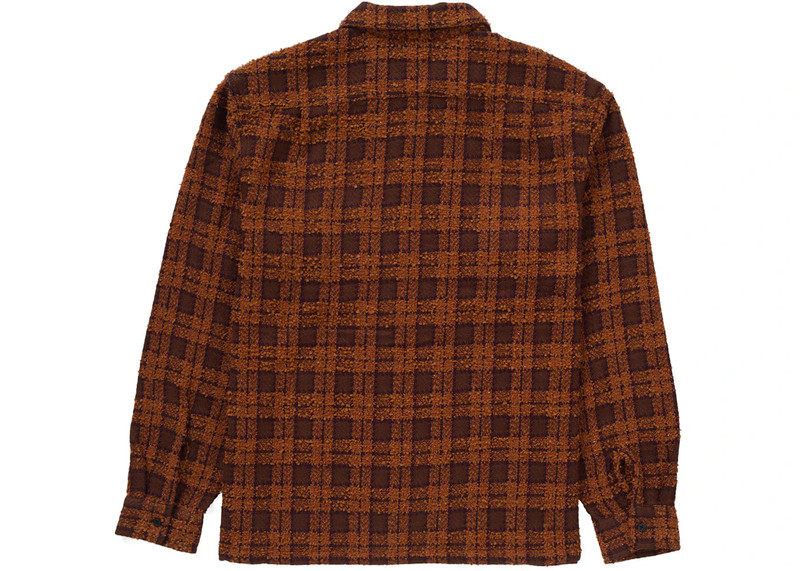 Supreme Supreme Boucle Zip Up Shirt Brown outlook