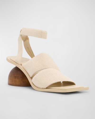 Cult Gaia Dunia Stretch Cotton Dome-Heel Sandals outlook
