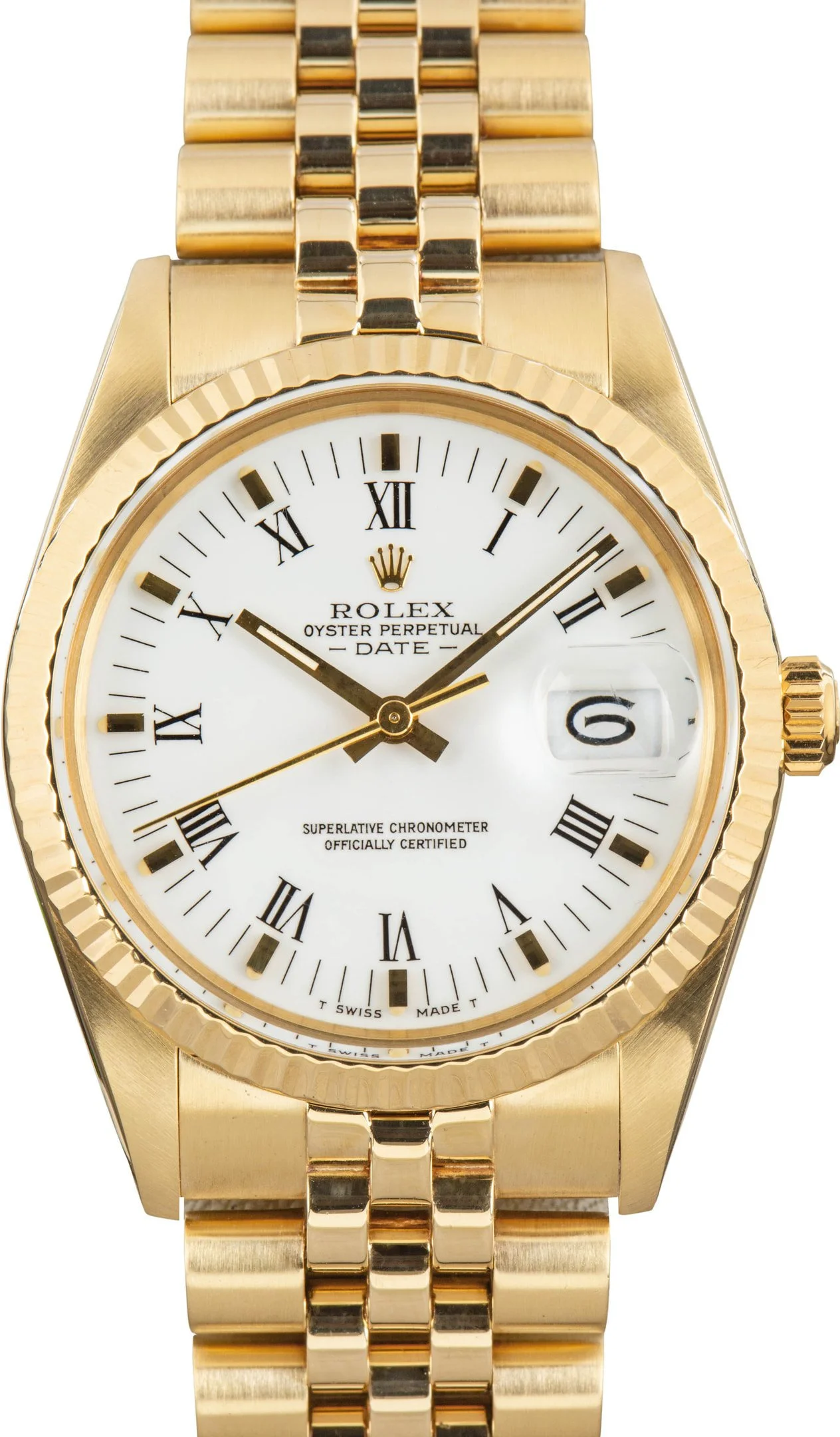Rolex Date 15037 White Roman Dial - 1