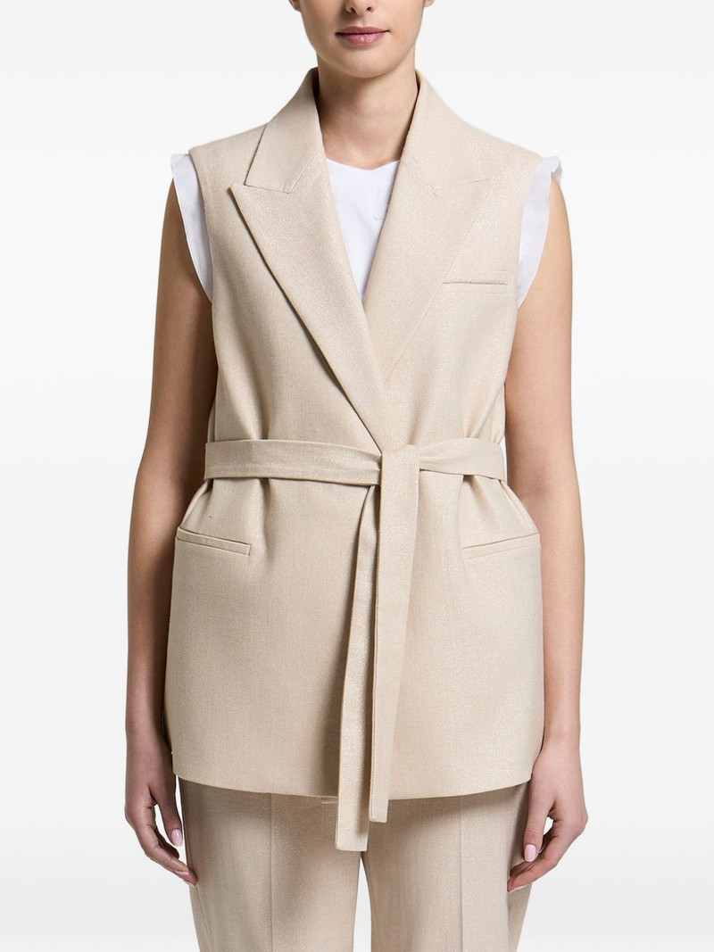 belted sleeveless jacket 1