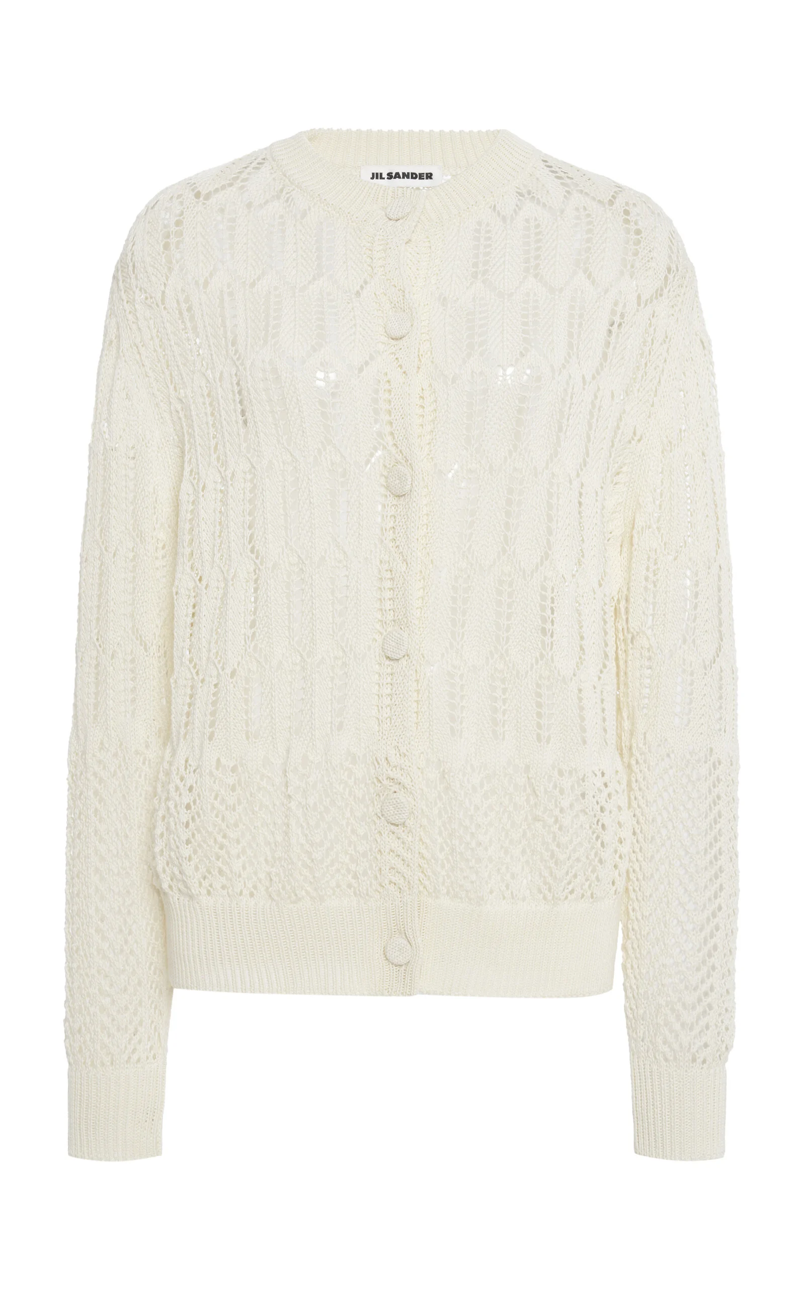Cotton Crochet Cardigan ivory - 1