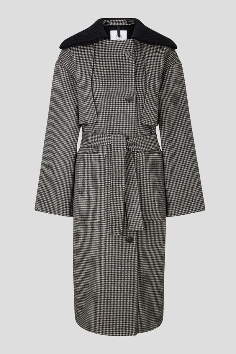 Noemi Pure new wool and cashmere coat in Black/White 1