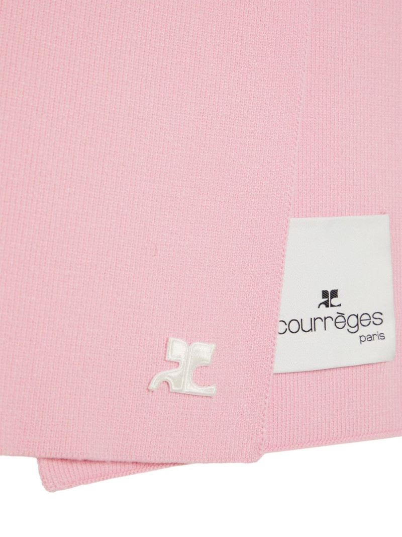 logo-embroidered knitted scarf 4