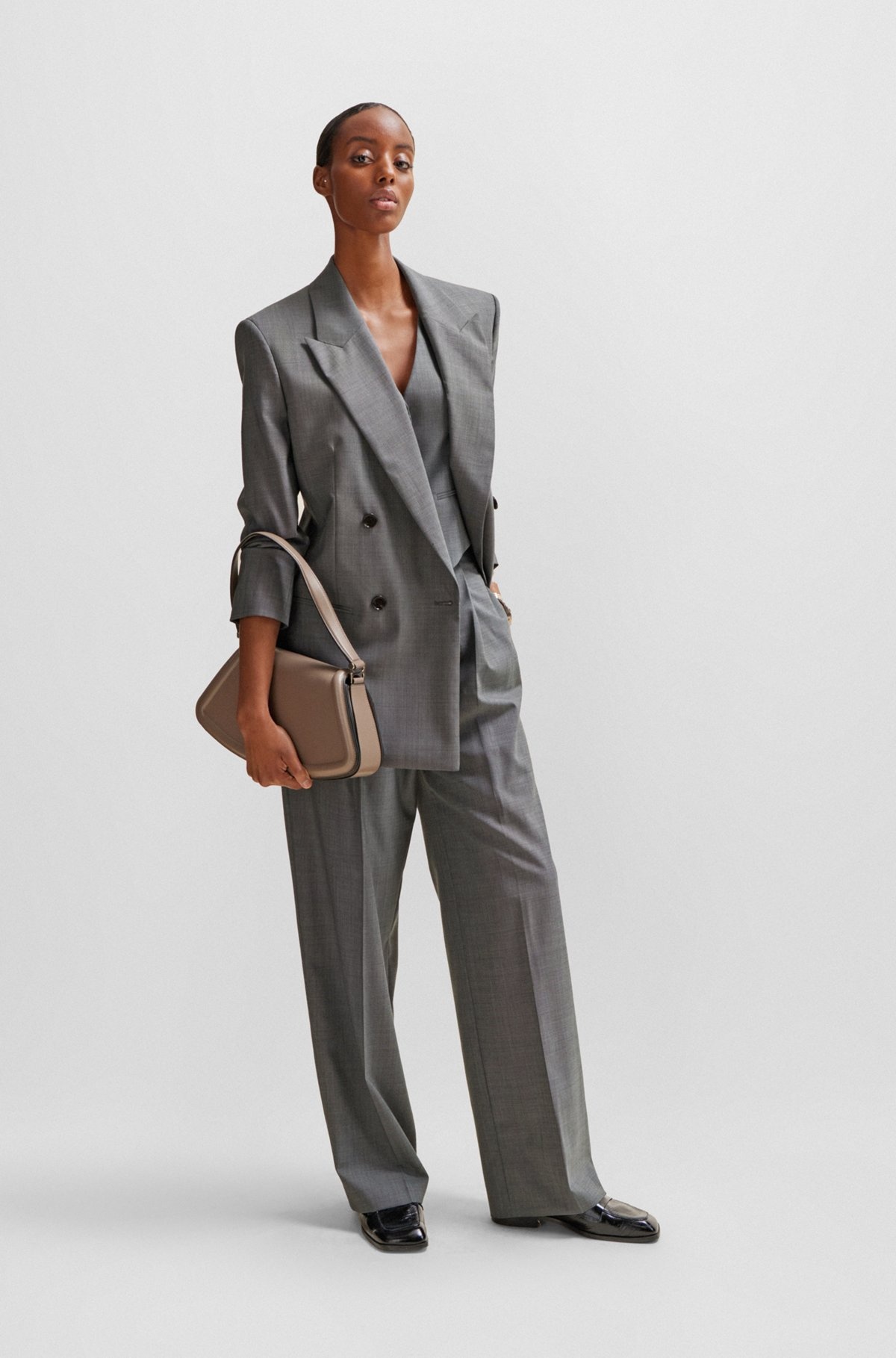 RELAXED-FIT JACKET IN HEAVYWEIGHT SHARKSKIN ITALIAN WOOL - 3