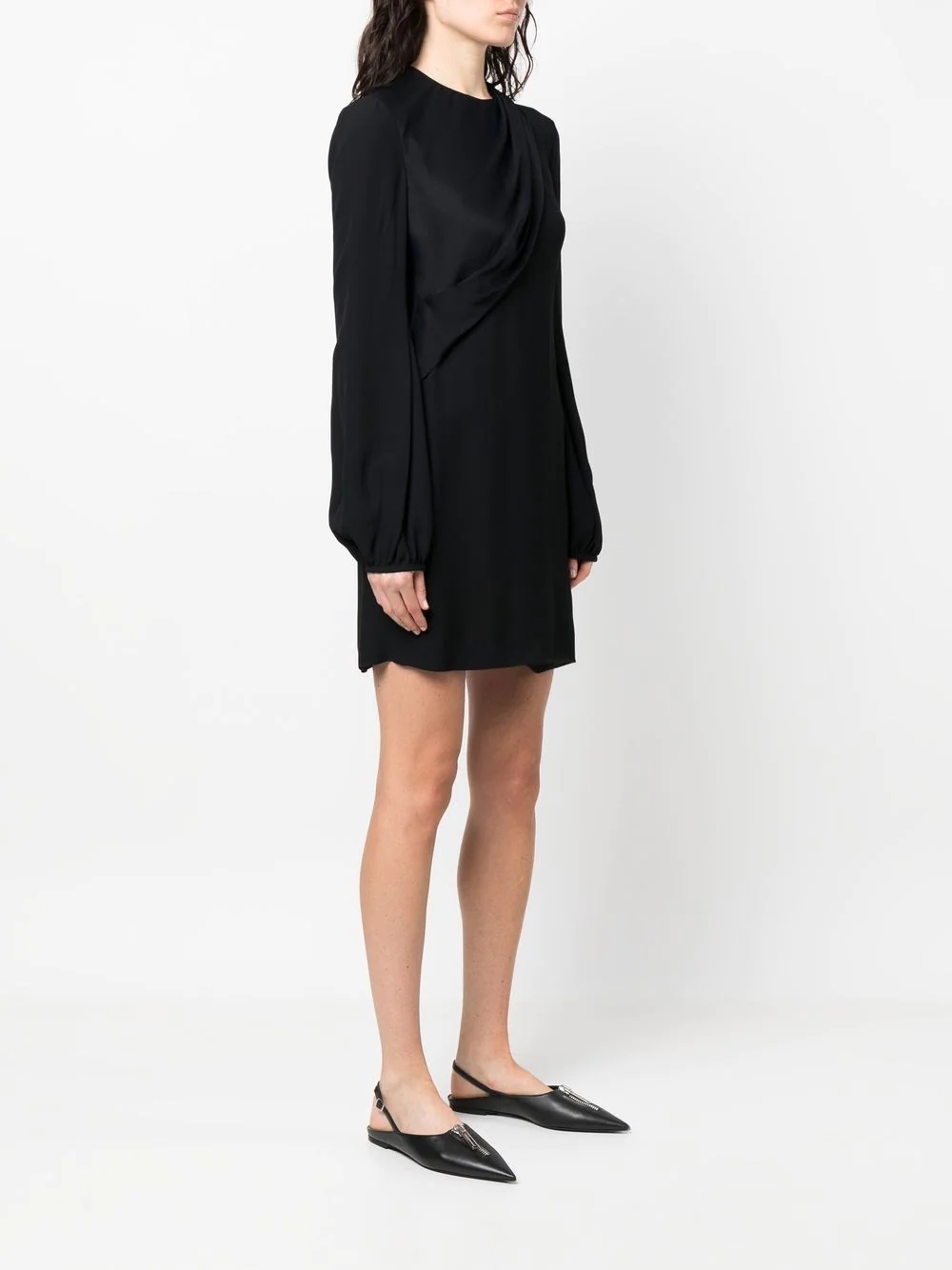 draped fitted minidress - 3
