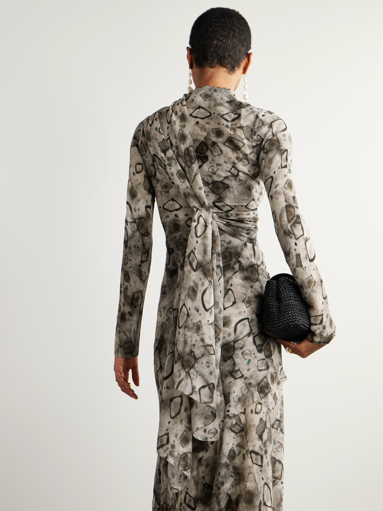 Meena Printed Silk-georgette Wrap Jacket - 3