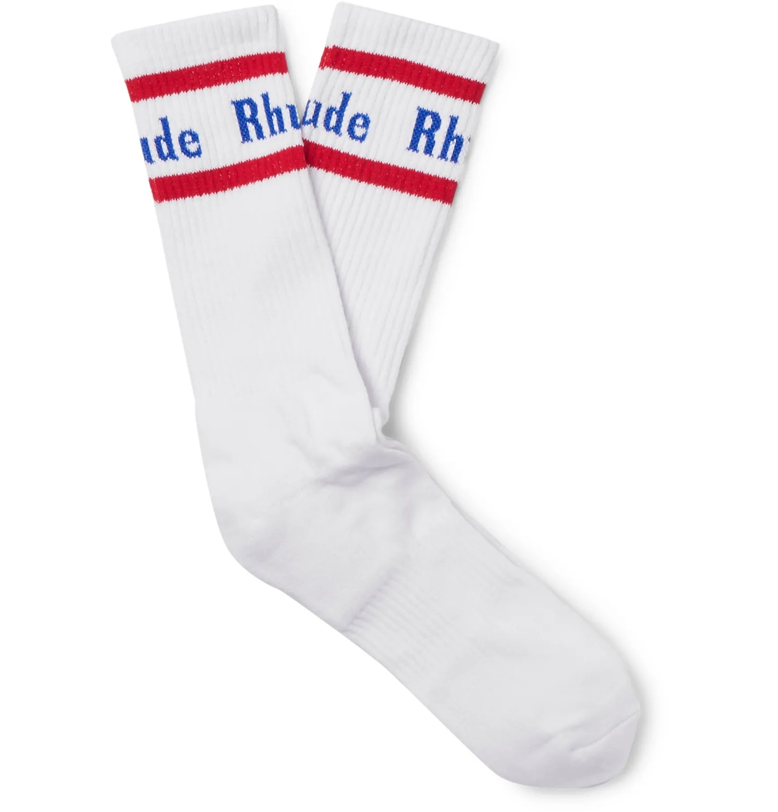 Logo-Intarsia Cotton-Blend Socks - 1