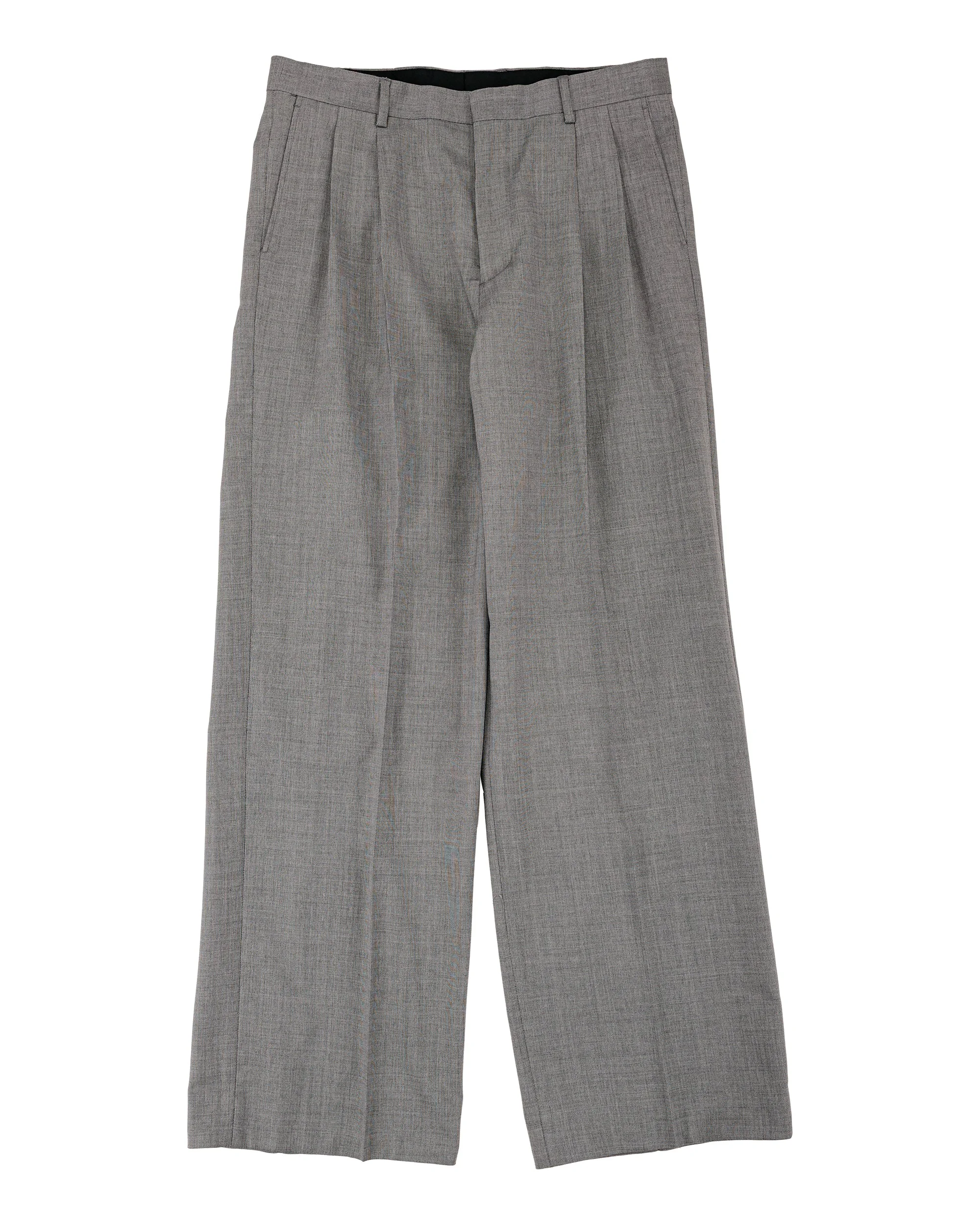 Wide Pleated Trouser 820 Grey Melange - 1
