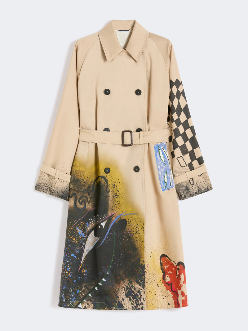 WKSPECCATI Trench coat in patterned water-repellent gabardine - SKIN ORIENT 1