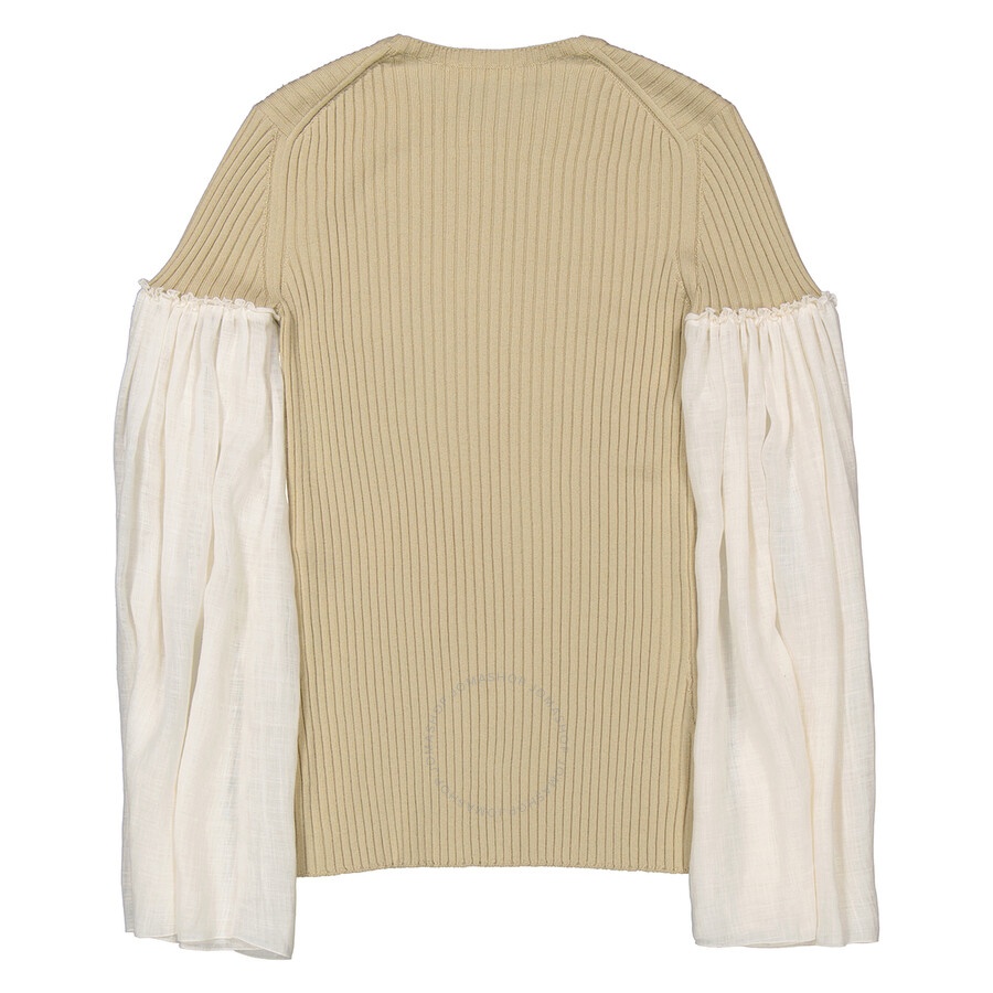 Chloe Ladies Iconic Milk Ribbed Wool Sweater - 2