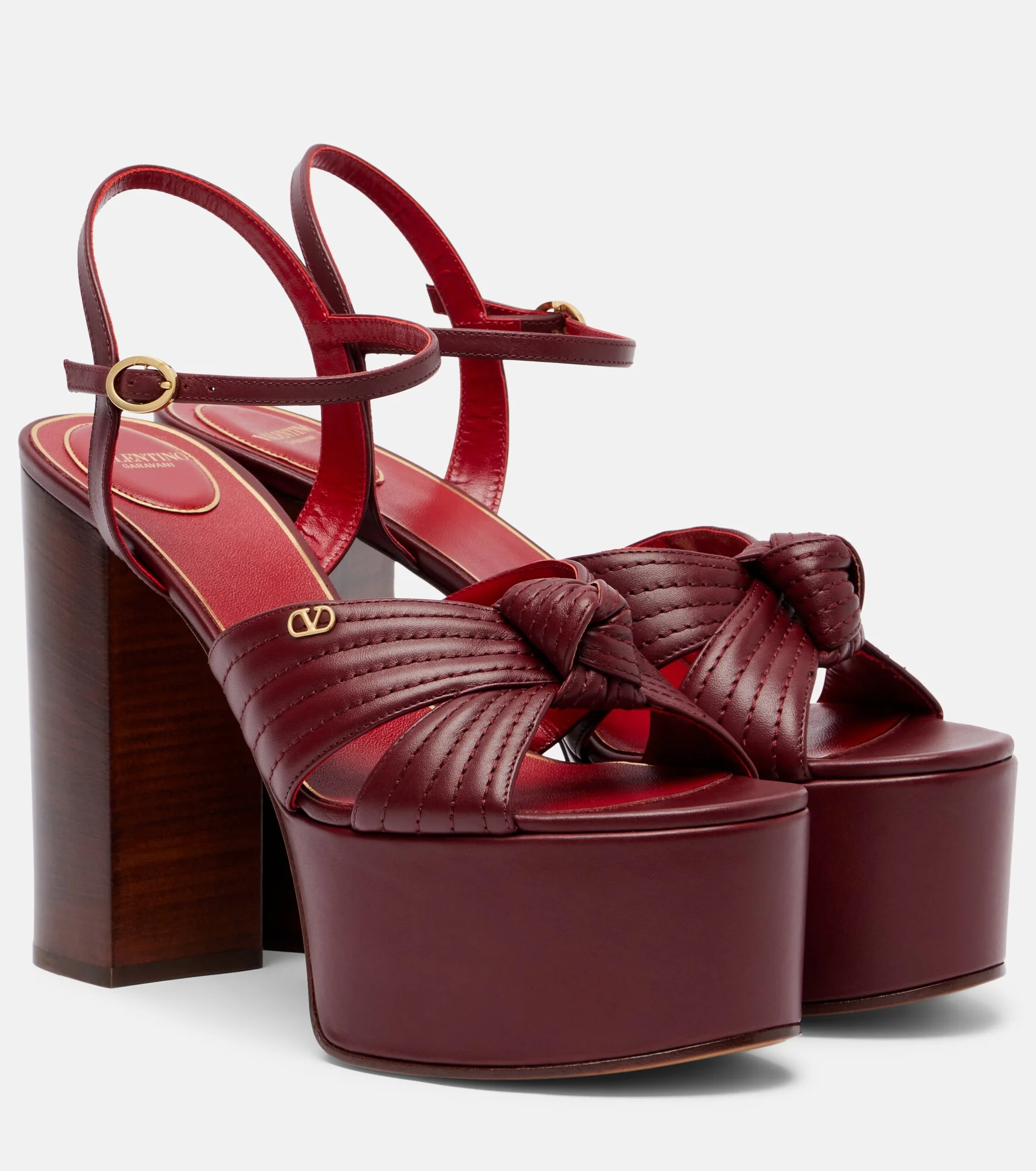 Crasher VLogo leather platform sandals - 1