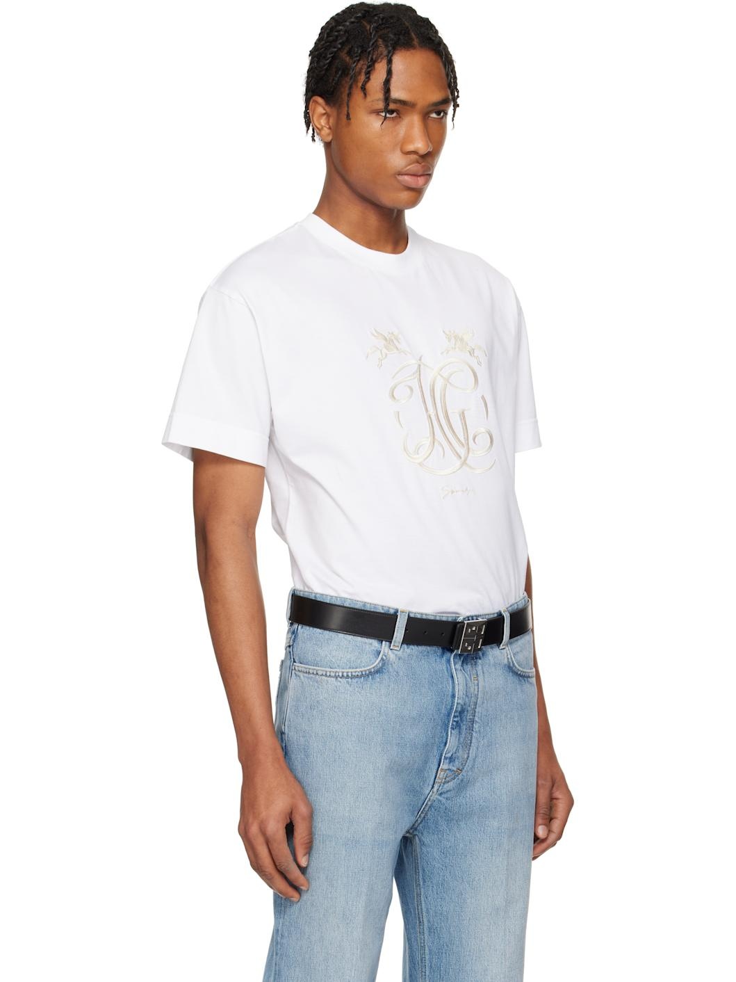 White 'HG' Embroidery T-shirt - 2