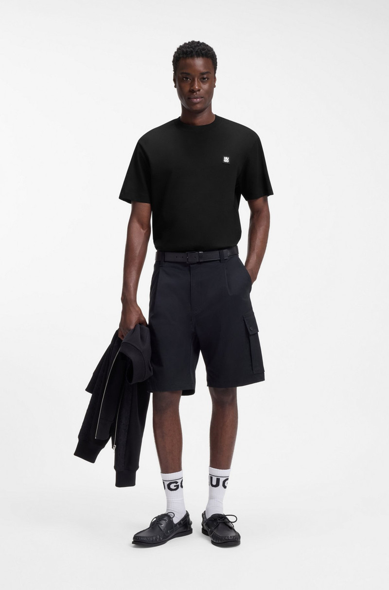 HUGO RELAXED-FIT T-SHIRT IN INTERLOCK COTTON WITH EMBROIDERED SHOULDERS outlook