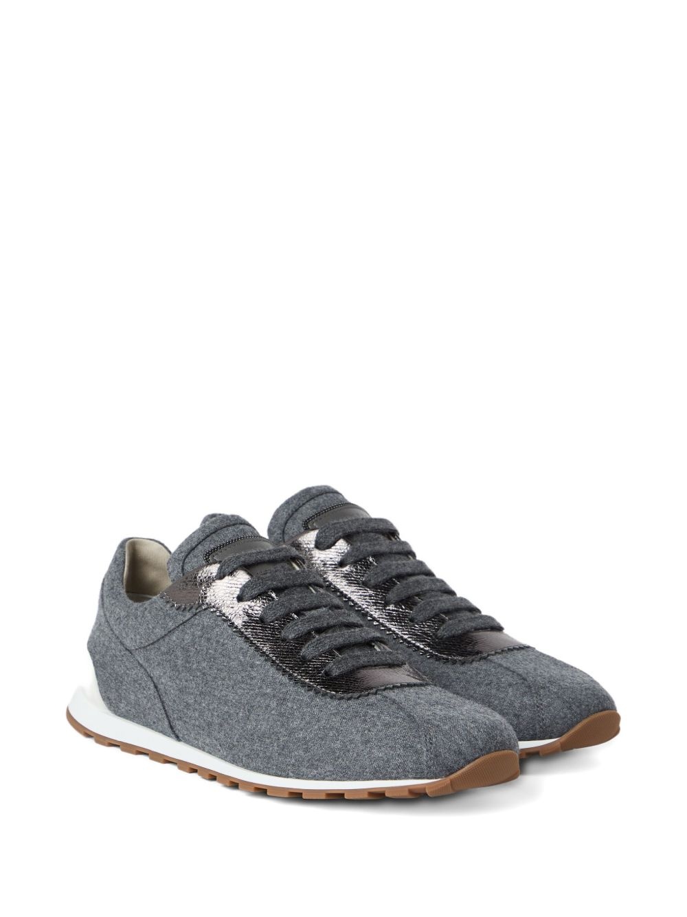 wool leather sneakers - 4