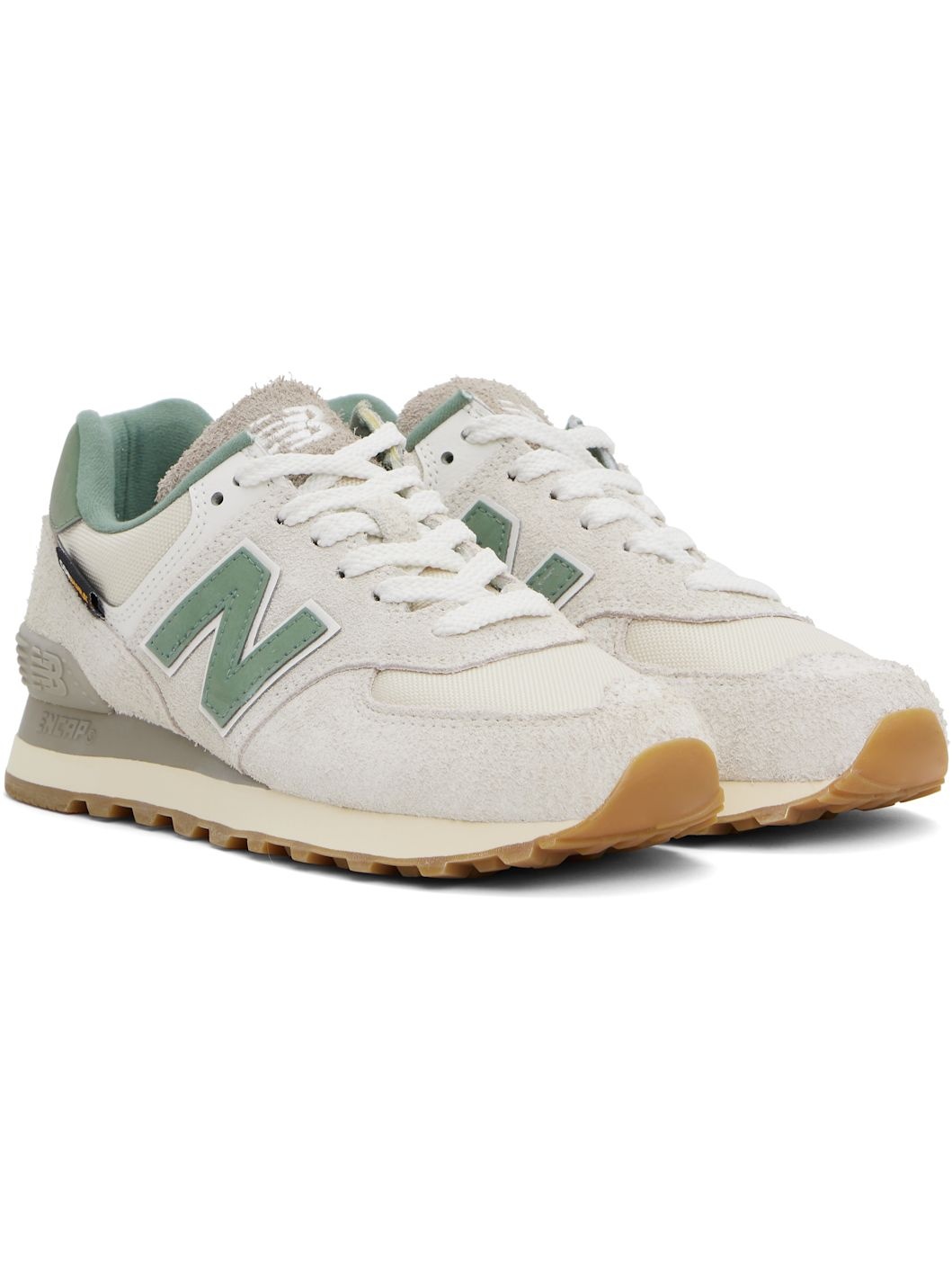Beige & Green 574 Sneakers - 4