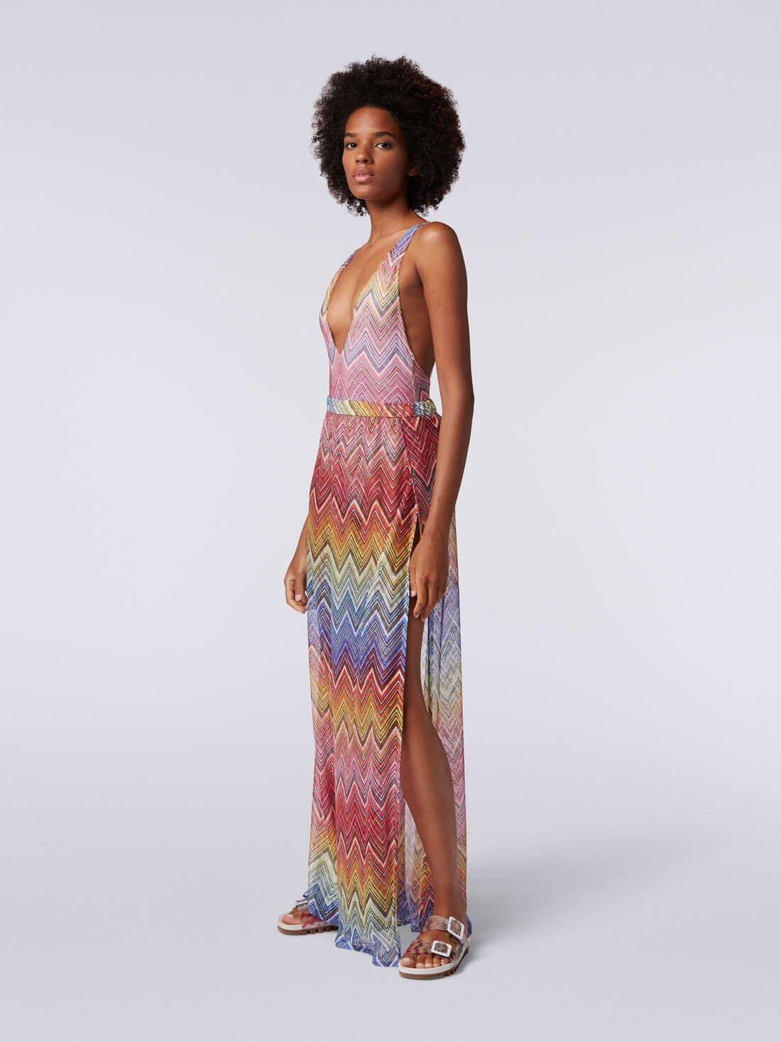 Cover up trousers in zigzag print fabric - 3