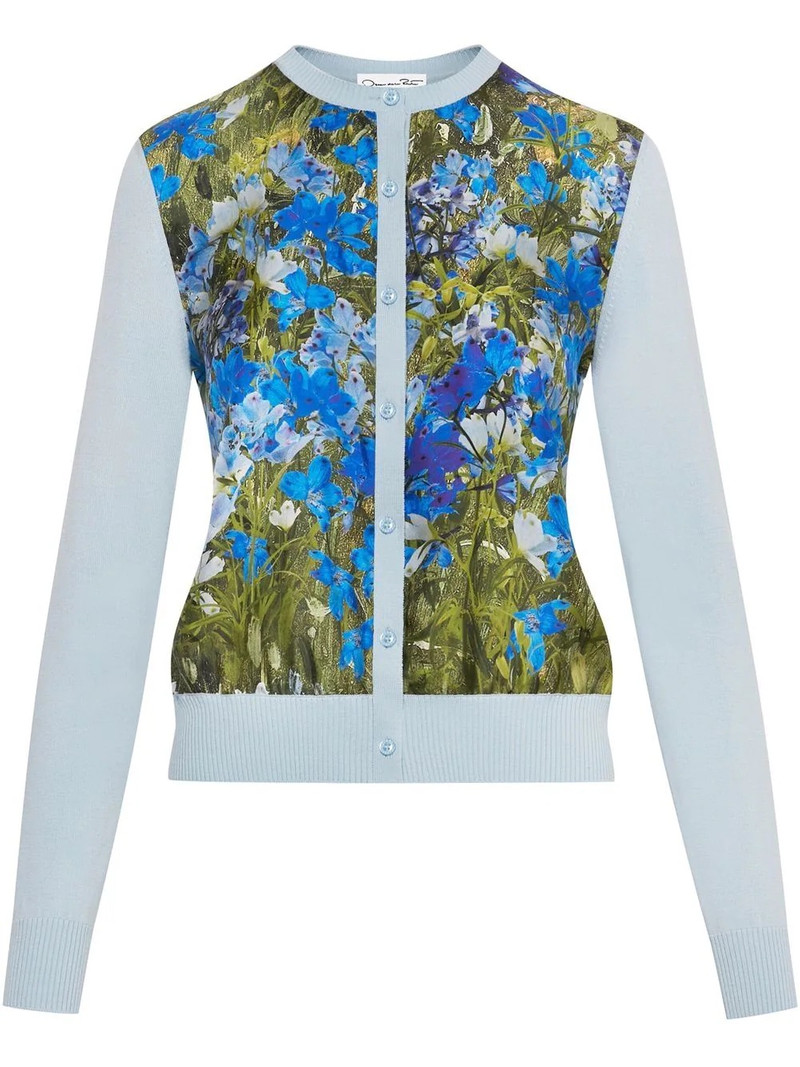 watercolour-print cardigan 1