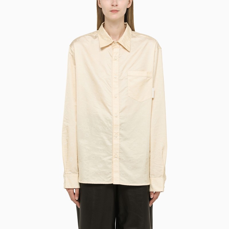 Ivory-coloured cotton blend shirt - 1