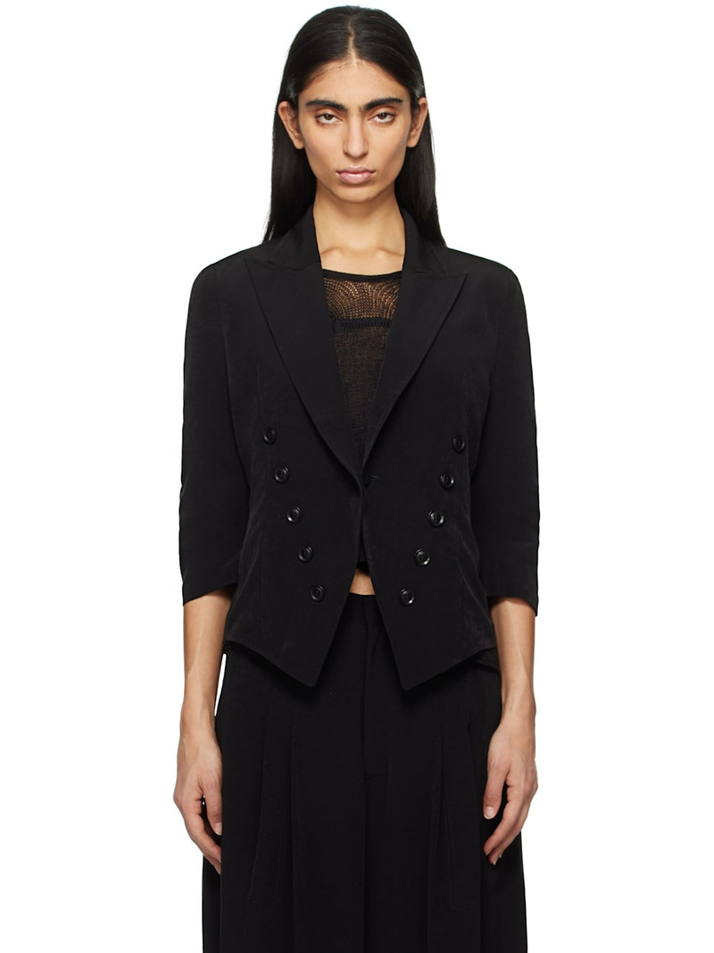 Black 3/4 Sleeve Blazer 1