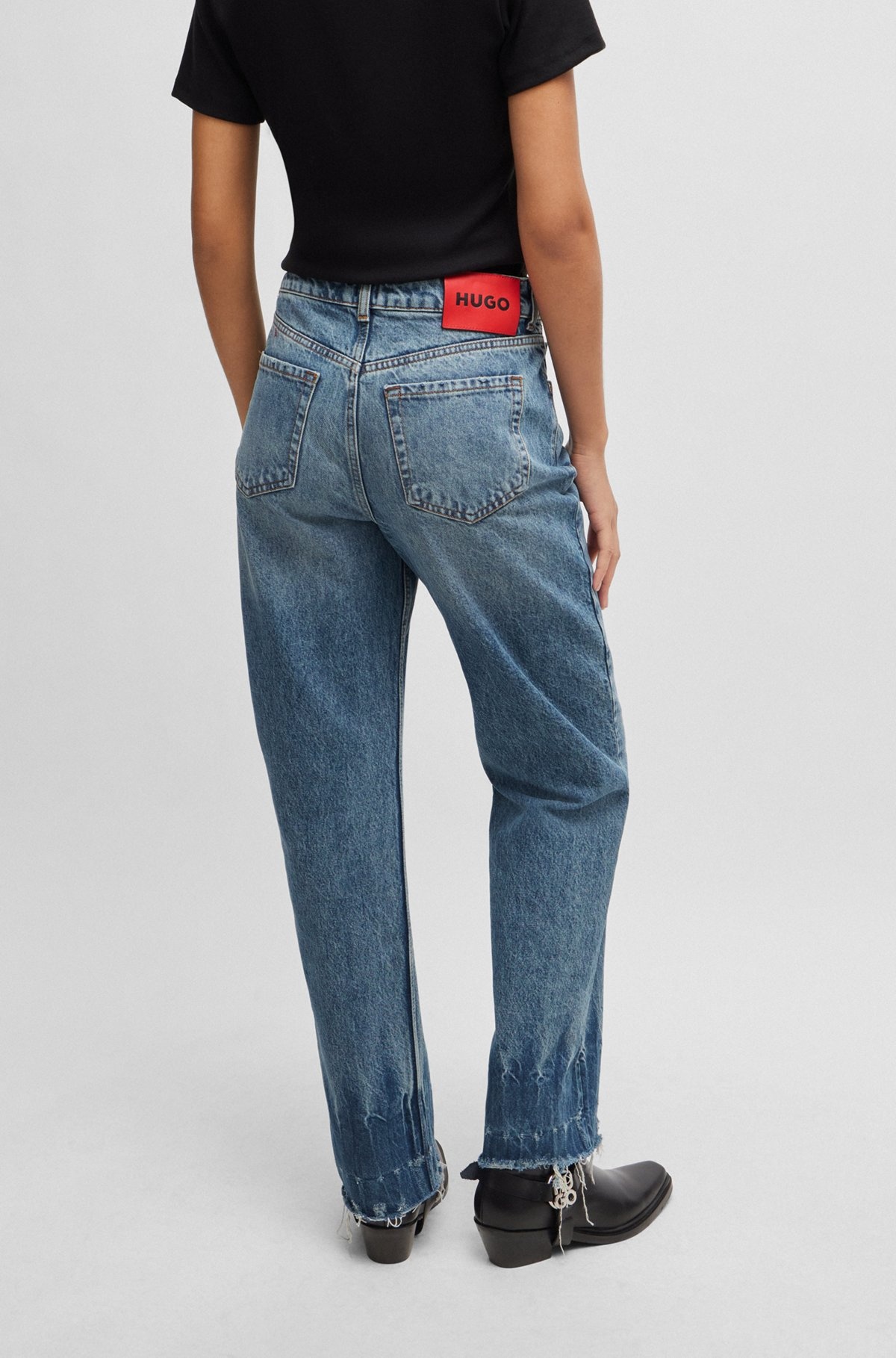 RELAXED-FIT JEANS IN BLUE TINTED DENIM - 4