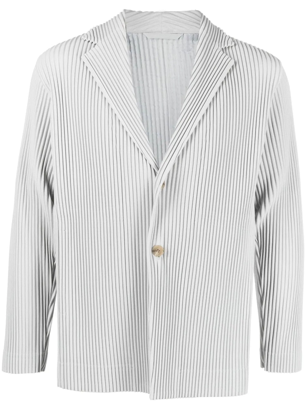 plissé single-breasted blazer - 1