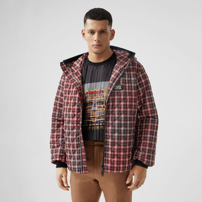 Burberry Diamond Quilted Check Hooded Jacket outlook