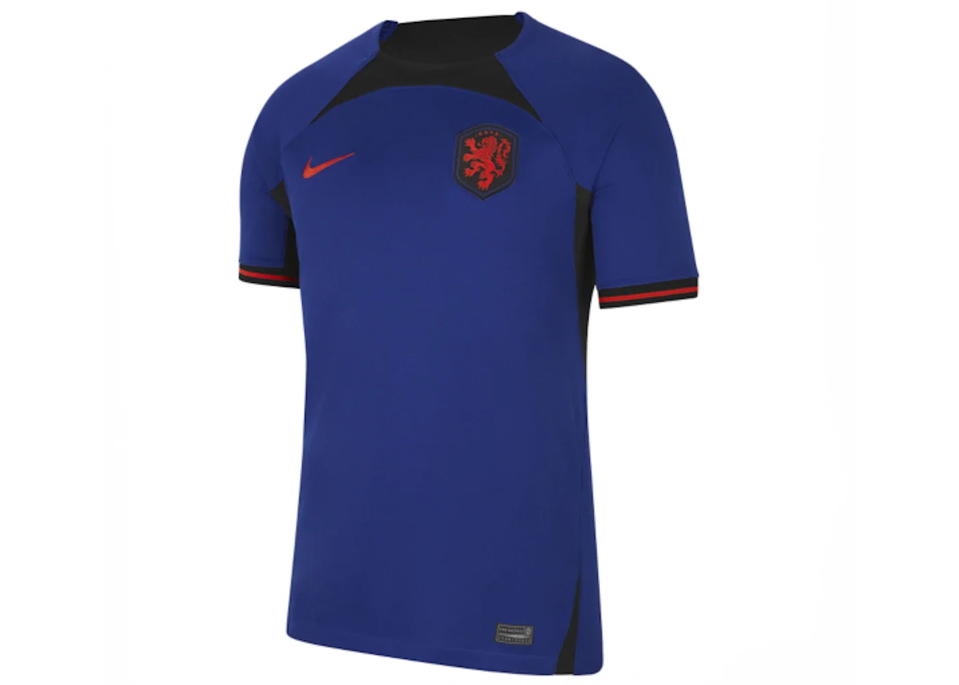 Nike Netherlands 2022/23 Stadium Away Dri-FIT Soccer Jersey Deep Royal Blue/Black/Habanero Red - 1