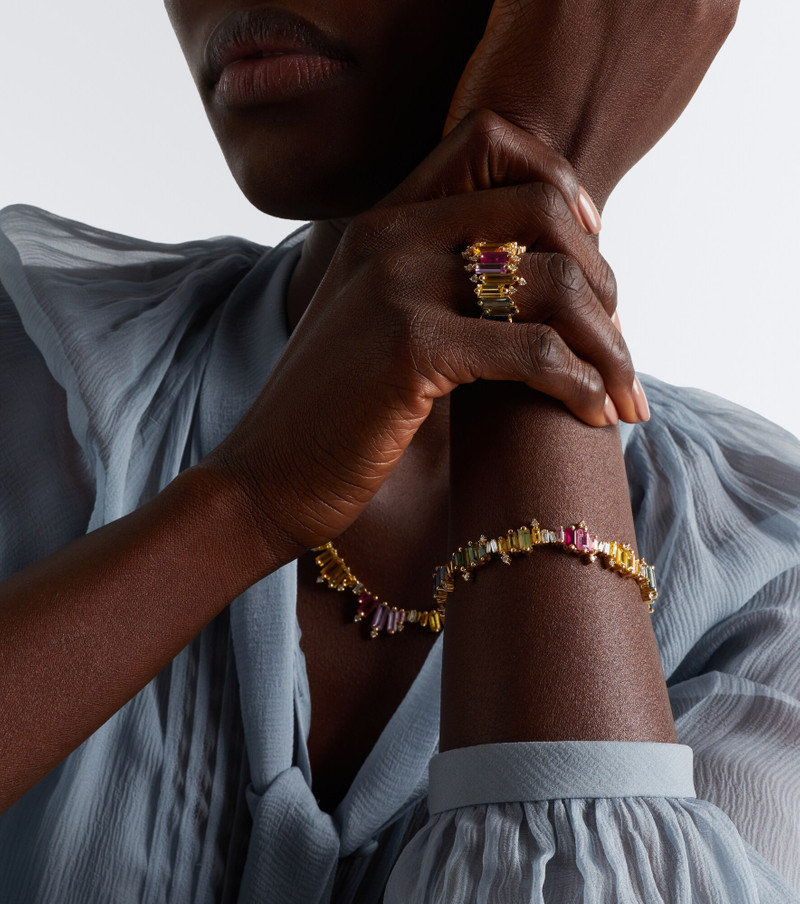 Bold Burst 18kt gold bracelet with sapphires and diamonds 3