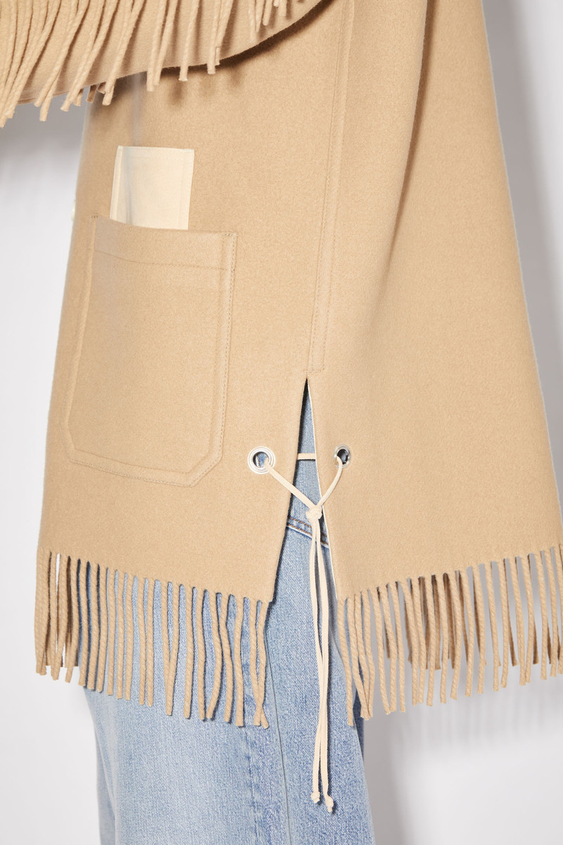 Fringed blanket coat - Beige 6