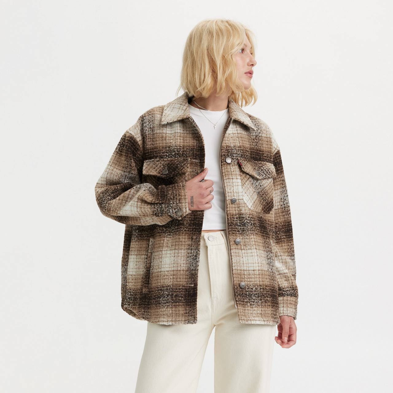 PLAID SHIRT JACKET - 1