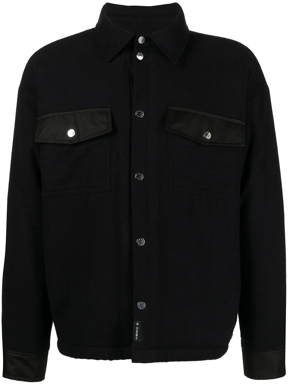 panelled flannel overshirt - 1