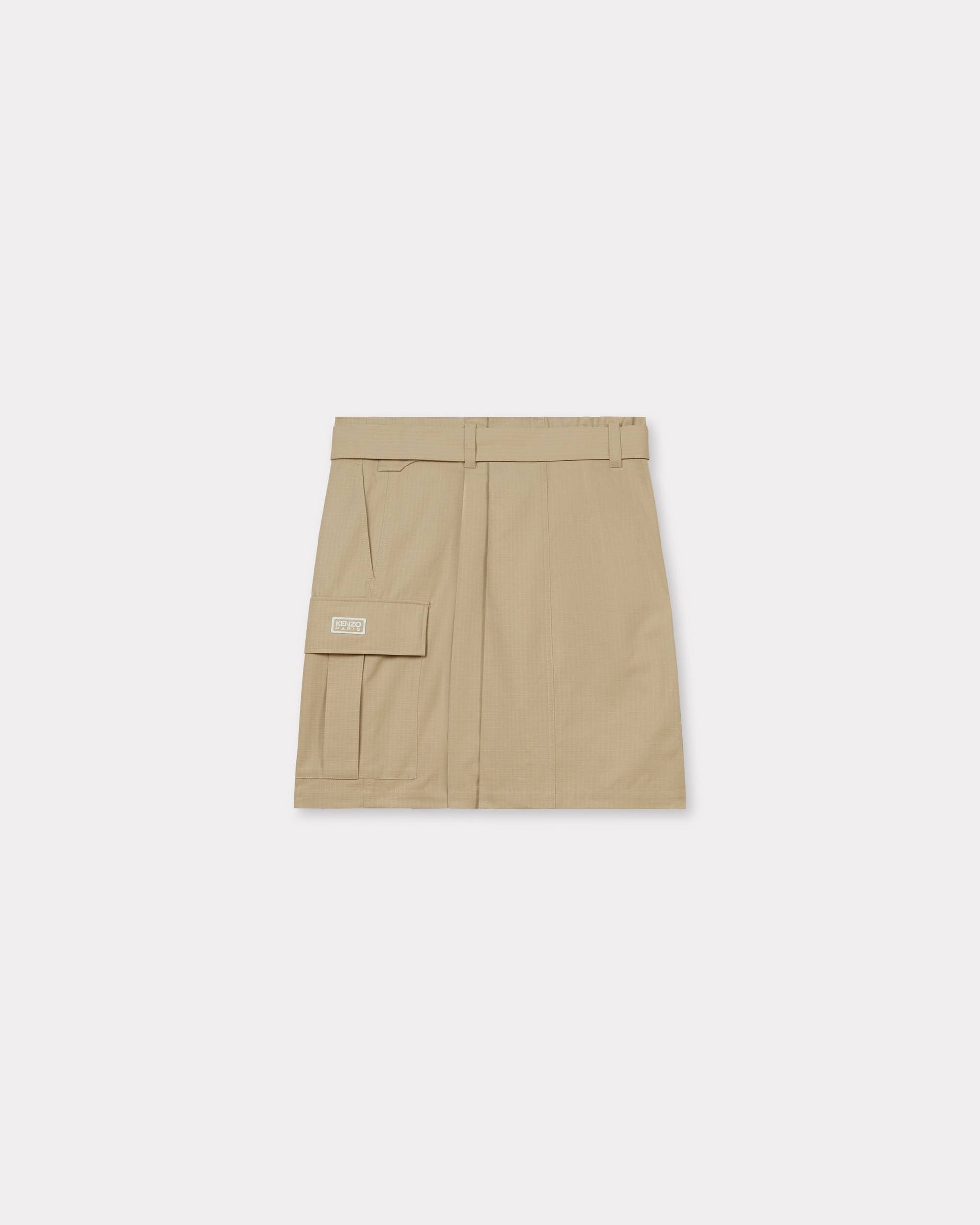 Asymetric skirt with cargo details in cotton - 2