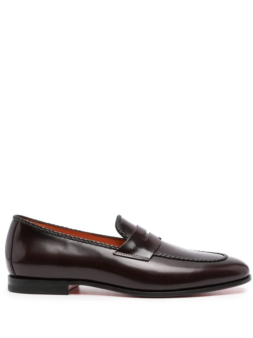 high-shine leather loafers - 1