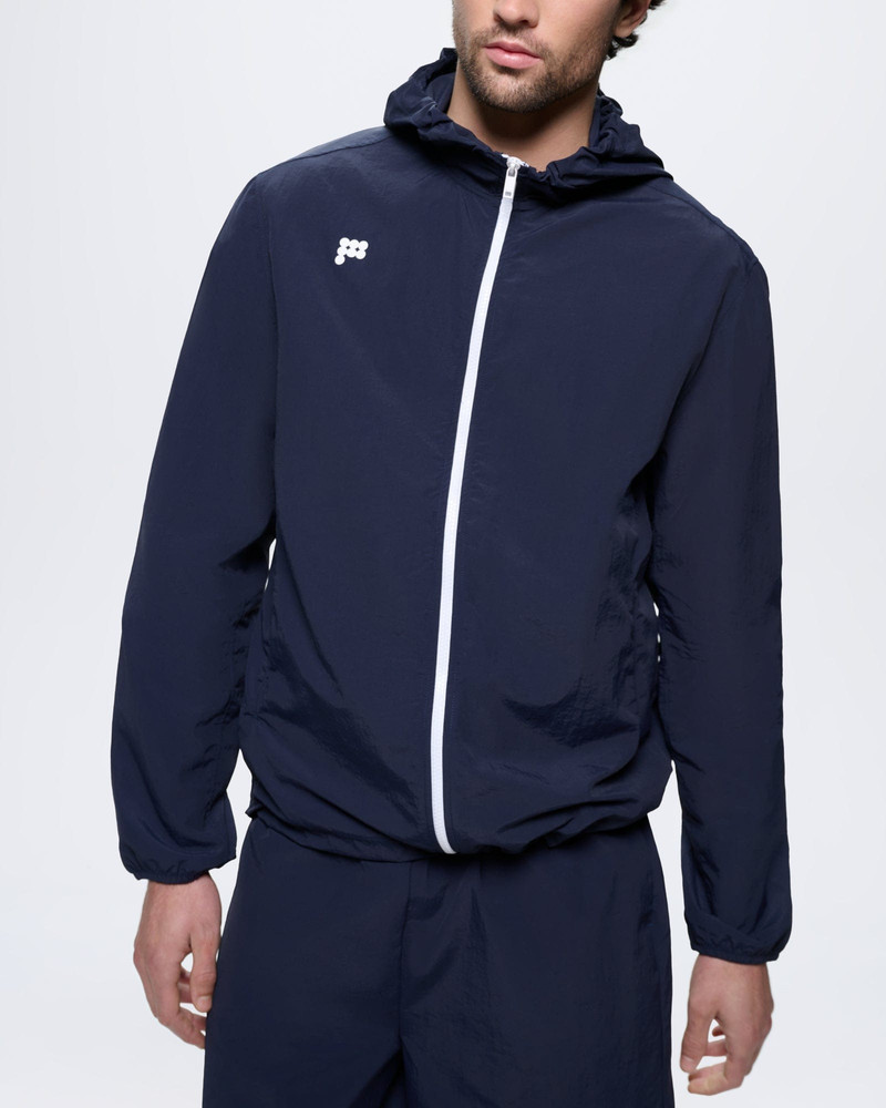 Mens Recycled Nylon Zip Up Jacket - Granite Navy 4