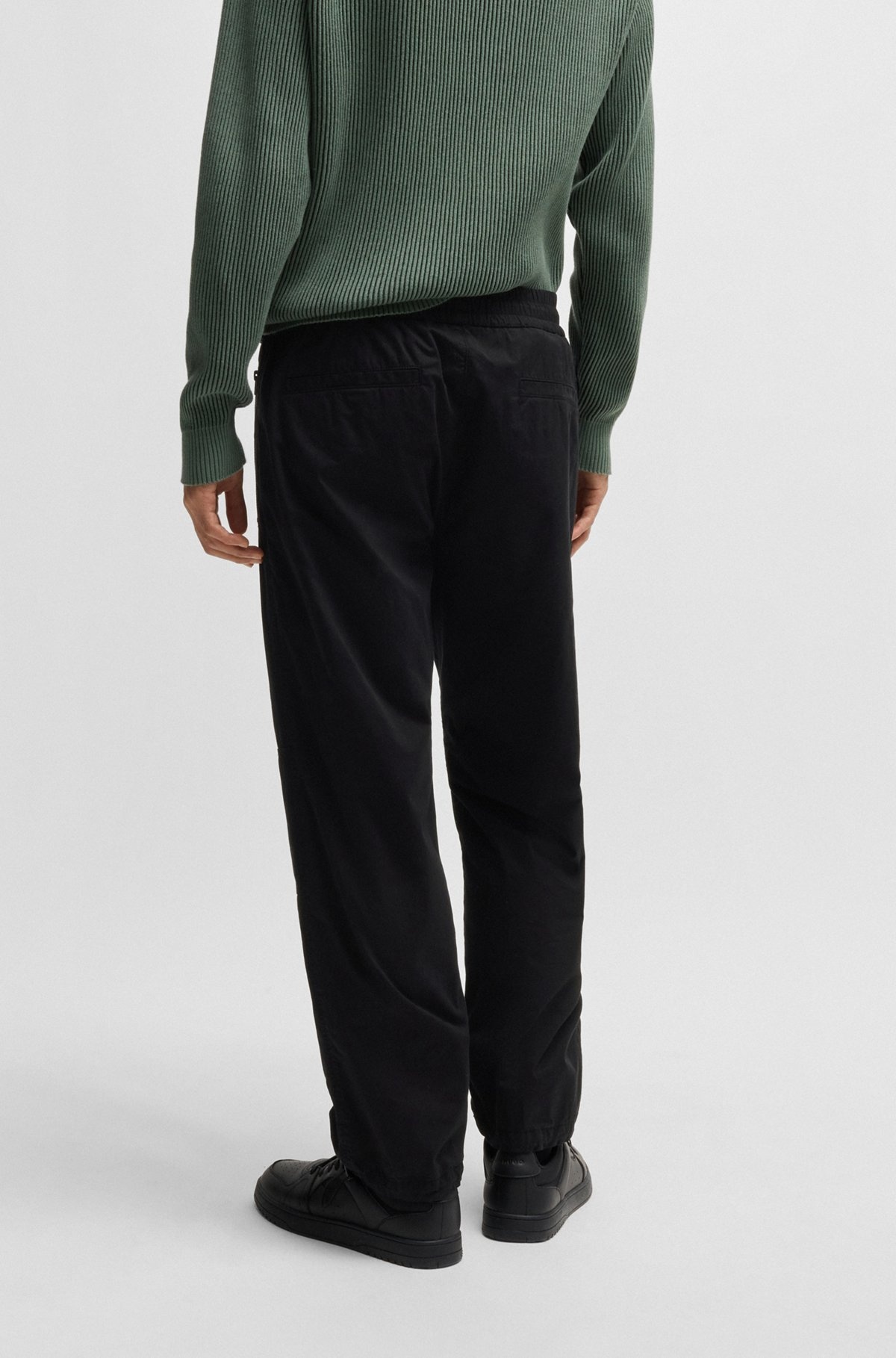 REGULAR-FIT TROUSERS IN PAPER-TOUCH COTTON - 4