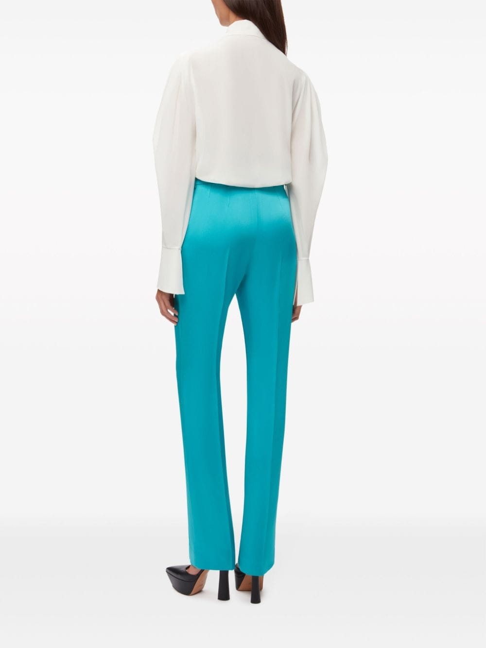 Cady slim-fit satin trousers - 4