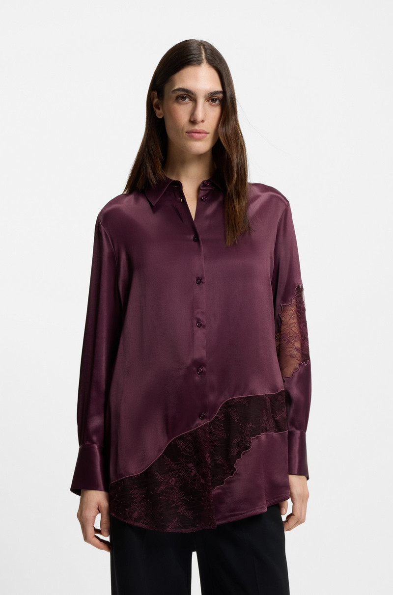 REGULAR-FIT BLOUSE WITH LACE DETAILS 2