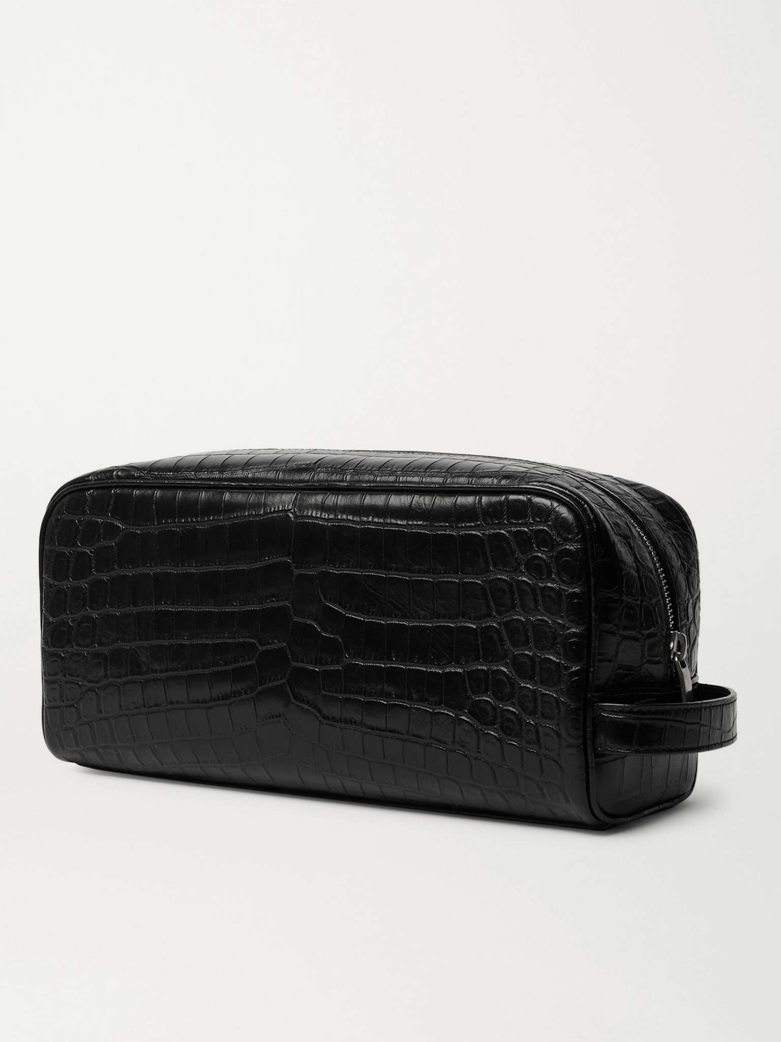 Croc-Effect Leather Wash Bag - 3