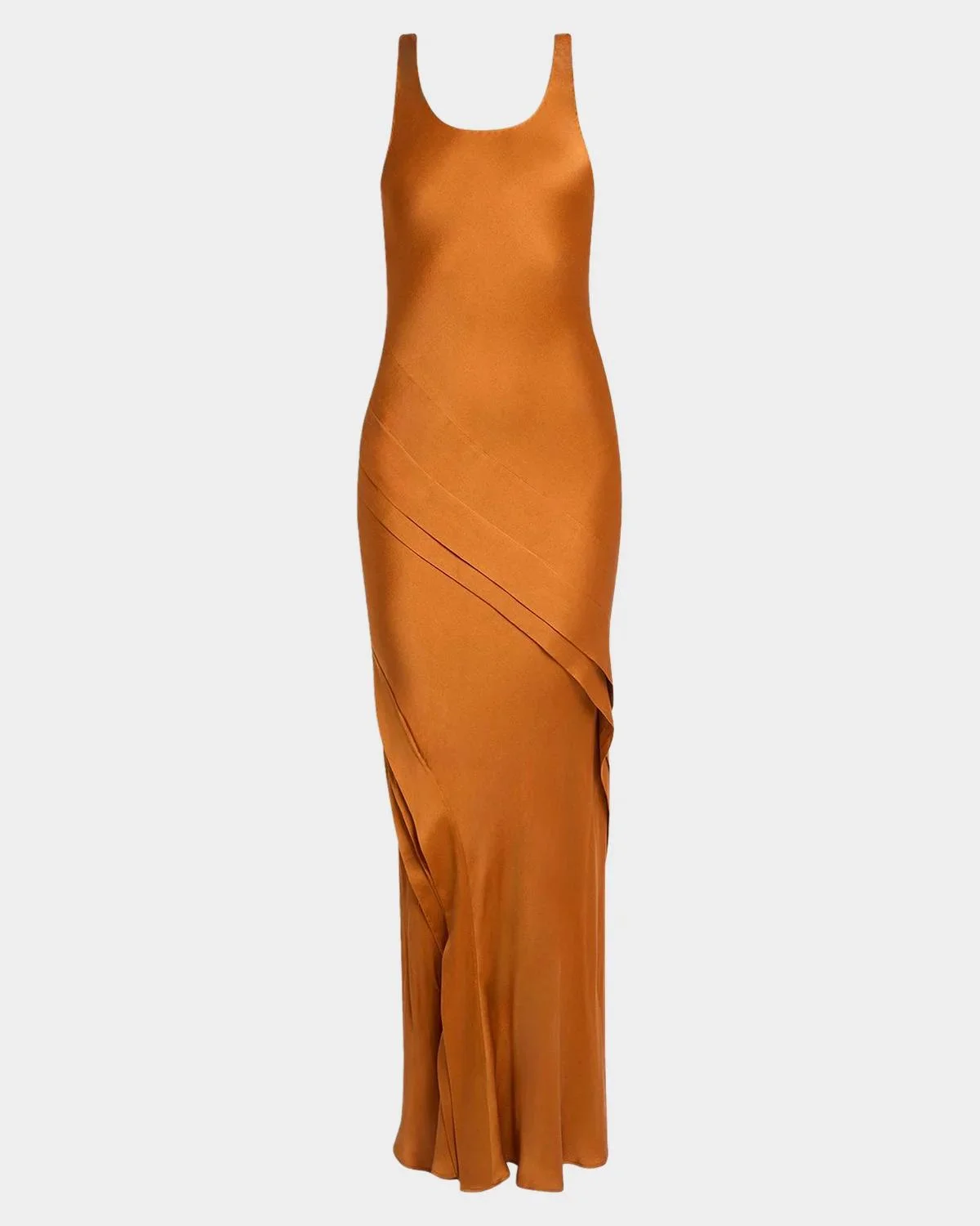 Sleeveless Draped Silk Tank Dress - 1