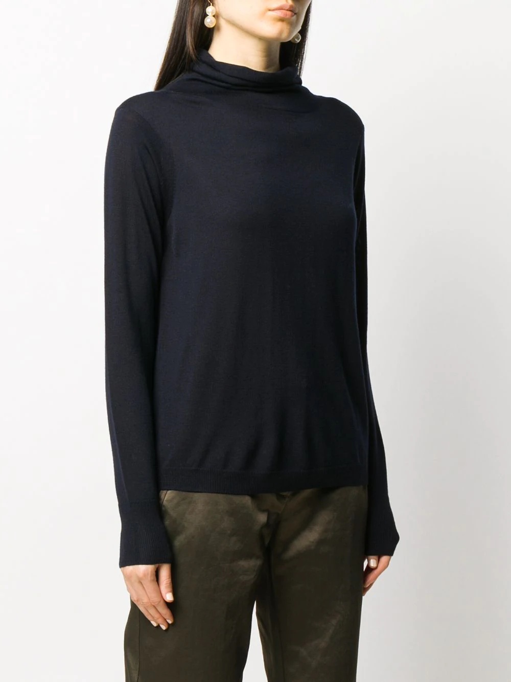 fine-knit roll-neck jumper - 3