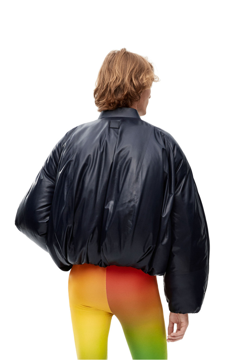 Puffer bomber jacket in nappa 4